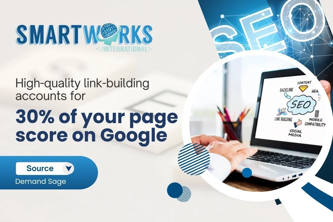 what-are-backlinks A person using a laptop with a bundle of pen inside a case