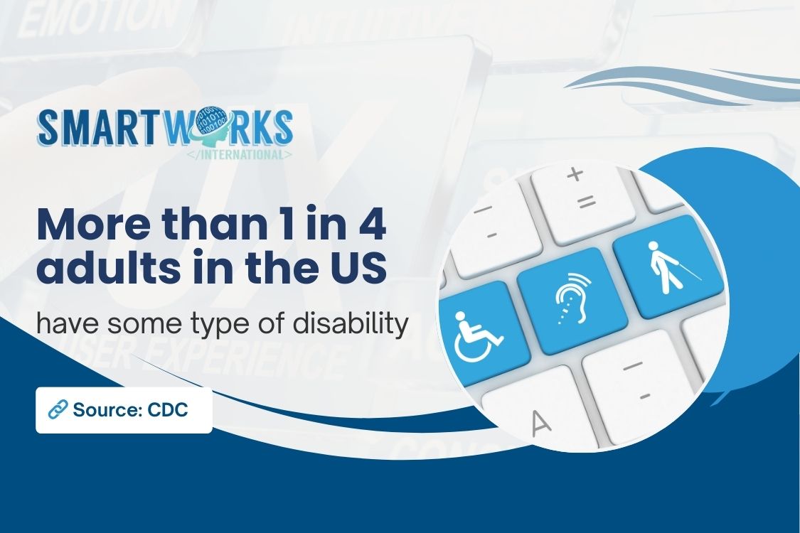 More than 1 in 4 adults in the US have some type of disability Build an Inclusive Web Experience Through Web Accessibility